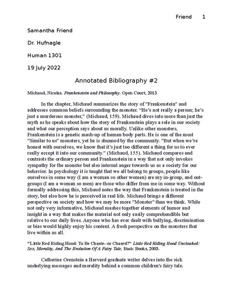 Annotated Bibliography (1301) .